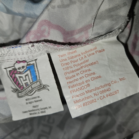 2013 y2k monster high twin bed fitted sheet or diy craft material decor - Picture 4 of 4